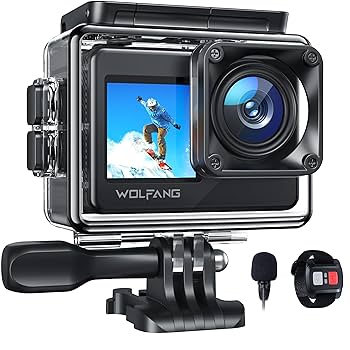 Amazon | WOLFANG アクションカメラ 4K 2000万画素 水中カメラ